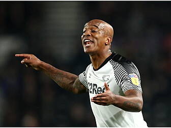 Derby County's Andre Wisdom in...